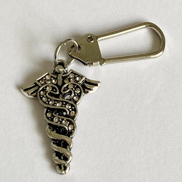 Medical Nursing Caduceus Zipper Pull Purse Charm Graduation Gift MD RN LPN CNA - Picture 5 of 10